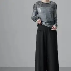 【美品】スワユニーク　ニュアンス柄シアークルーネック プルオーバー　M
