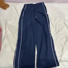 ネイビー サイドライン カジュアルパンツ