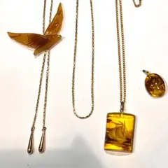 K18×べっこうのネックレス&イヤリングセット　べっ甲　鼈甲　ゴールド×ブラック K18×べっこうのネックレス&イヤリングセット べっ甲 鼈甲