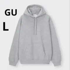 美品 GU メンズ L グレー スウェットプルパーカ パーカー 裏起毛