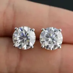 ピアス CZダイヤ 6㎜ 一粒 4爪 シンプル メンズ レディース 男女兼用