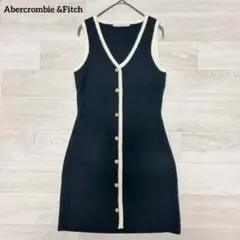 【Abercrombie&Fitch】ノースリーブニットワンピース　黒　XSのサムネイル