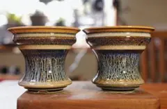 陶器植木鉢 塊根植物 ハンドメイド 2点セット Mサイズ アガベ B