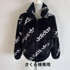 adidas☆黒☆M☆フード付きボアフリースジャケット M 26085 - メルカリ