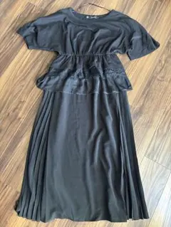 【美品】GU 黒半袖ロングワンピース GU✕UNDERCOVER