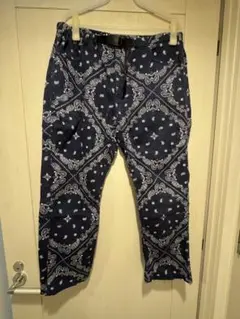 Gramicci ナローパンツ M 紺 ペイズリー バンダナ柄