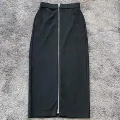 GU フロントジップナローロングスカート Lサイズ ブラック