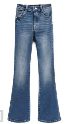 ハイウエストフレアデニムパンツ ブルー