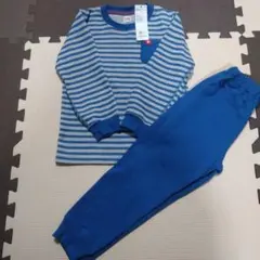 オーガニックコットン　110cm ストライプ パジャマセット　ニット素材