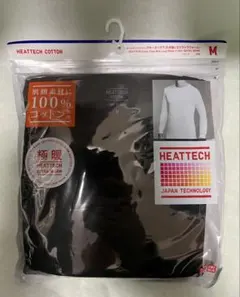 ユニクロ　ヒートテックコットン 極暖 クルーネックT(九分袖) 黒　Mサイズ