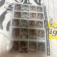 阪神タイガース　村上頌樹選手　証明写真風ステッカー、おみくじキーホルダー