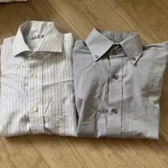 メンズ ワイシャツ M ストライプ チェック　グレー FLIC PSFA