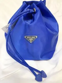 PRADA 青色 巾着ポーチ　レア！ノベルティ　中古