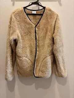 Champion ベージュ フリースジャケット VネックLARGEサイズ