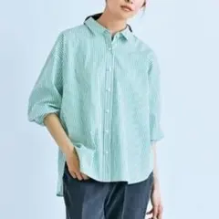【新品タグ付】【ドラマ着用】有村架純さん　grove シャツ　グリーンのサムネイル
