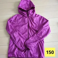 UNIQLOポケッタブルパーカー150 ピンク ハート柄