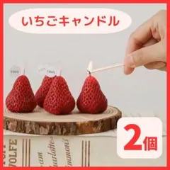 2個 リアル イチゴ キャンドル アロマ ロウソク 撮影 映え いちご 苺