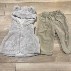 branshes フリースベスト　コーデュロイズボン