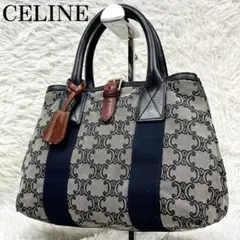 CELINE ロゴショートショルダーストラップ ベージュ カーキ キャンバス