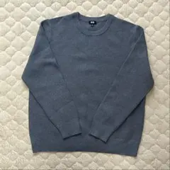 【ほぼ未使用】ユニクロ　ウォッシャブルミラノリブクルーネックセーター グレーXL