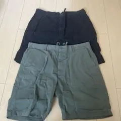 UNIQLO チノショーツ　黒　オリーブ　XL 2着セット
