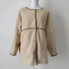 Neuna ヌナ　ノーカラー　リバーシブル　コート　ボア　FREE