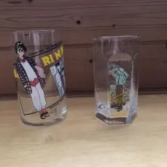 ミスドグラス　パパリンコグラス　六角グラス　昭和レトロ
