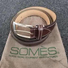 SOMES SADDLE 　レザーベルト　ブラウン　シルバー　保管袋　未使用保管