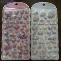 【正規品】サンリオキャラクターズ コットンパフィーシール 2枚セット