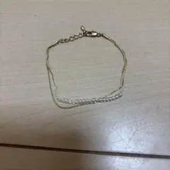 2連 ビーズ ブレスレット ゴールドカラー