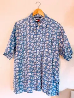 トミー　ポロシャツ　ブルー　オシャレ　メンズ　Lサイズ　ブランドシャツ