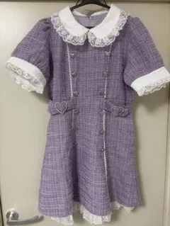 夢展望 キラキラハートキルティングサマーツイードワンピース ラベンダーのサムネイル