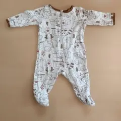 動物柄ロンパース 3-6M 100%コットン