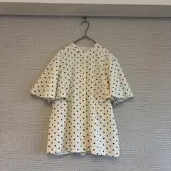 《美品》BEAUTY&YOUTH☆ドットフレアスリーブブラウス オフホワイト