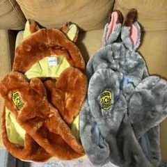 【ペアセット】ディズニー ズートピア ニック＆ジュディ 帽子 マフラー 手袋