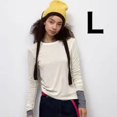 GU ソフトシアークルーネックシャツ NATURAL