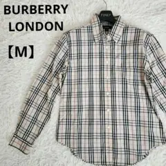 【美品】BURBERRY LONDON ノバチェック 長袖 薄手 シャツ 綿 M