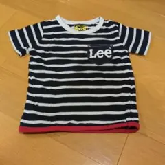 Lee ネイビーとホワイト ストライプ Tシャツ