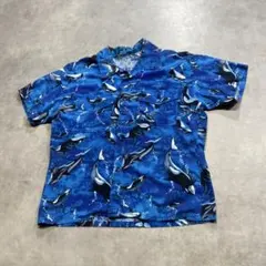 SHOTT ショット アロハ シャツ バイカー オーバーサイズ 2XL 総柄