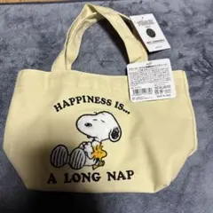 スヌーピーさがら刺繍帆布ランチトート