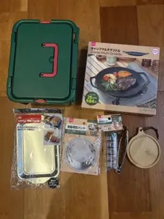 キャンプ道具　BBQ道具マルチグリドル•クーラーボックス等セットのサムネイル