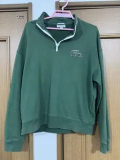 ラコステハーフジップ　スウェット　トレーナー　グリーン
