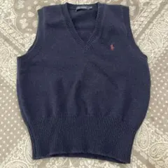 Ralph Lauren ネイビー Vネックベスト 110