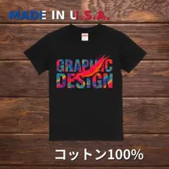 新品USA製ヘビーウエイト コットン100% グラフィックTシャツ L 黒