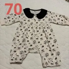 【美品】西松屋　花柄ロンパース　長袖　冬服　70cm