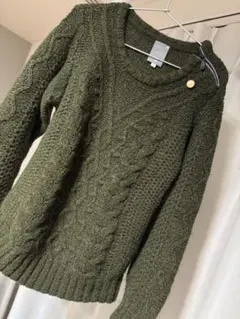 g-star raw オリーブグリーン ケーブルニットセーター M