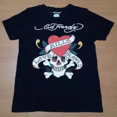 Ed Hardy スカル ハート Tシャツ M ブラック☆ドクロ