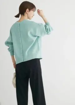 2wayパール釦ニットプルオーバー