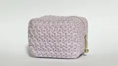 ポーチ　リフ編み　かぎ針編み