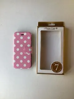 iPhone 7 手帳型ケース ピンク 水玉